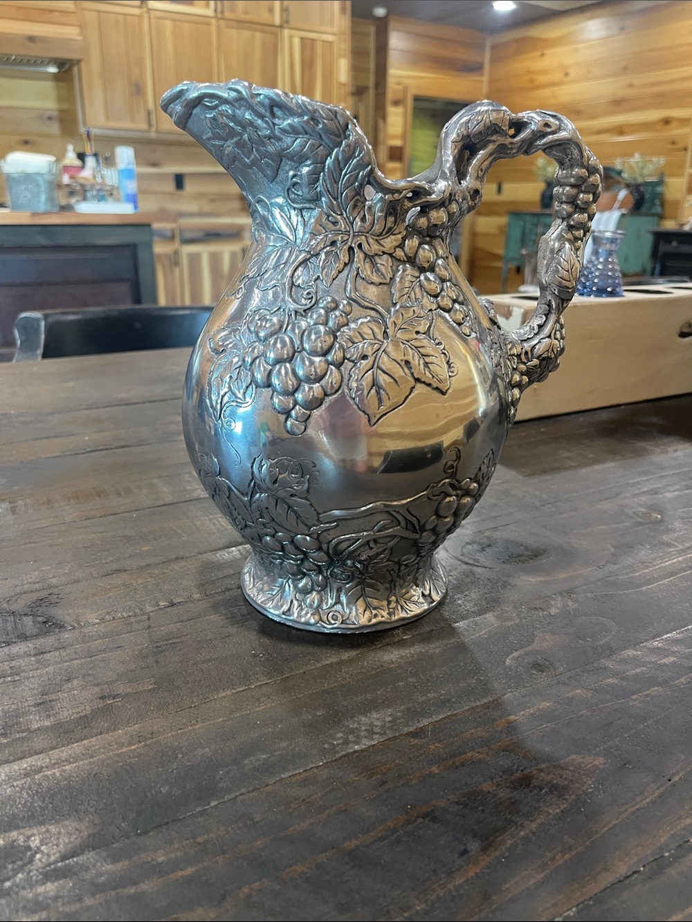 Arthur Court Silver-Tone Embossed Grape Motif Pitcher